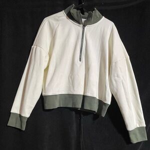 Fabletics Green and White Activewear Top